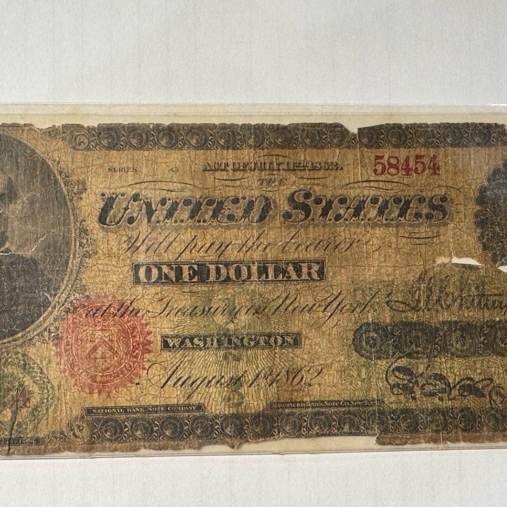 1862 $1 dollar Legal Tender RARE